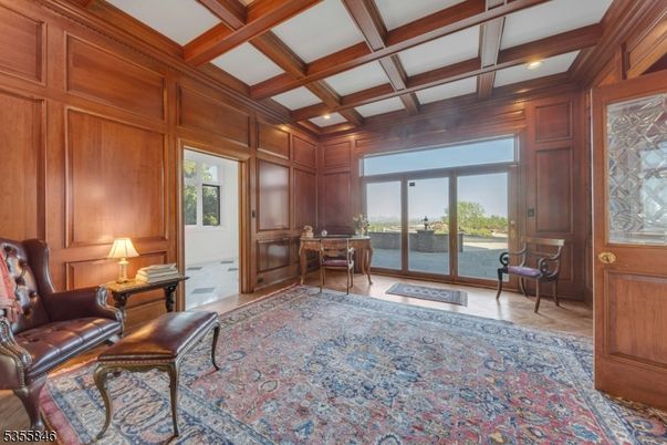 Home Office, Interior, Recessed Lighting, Wooden Beams, Wooden Walls