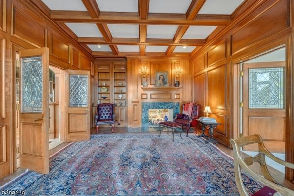 Fireplace, Interior, Recessed Lighting, Wooden Beams, Wooden Walls