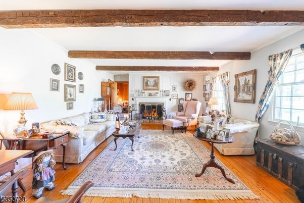 Fireplace, Interior, Living room, Wooden Beams, Wood Texture Flooring