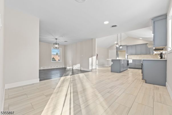Chandelier, Empty room, Interior, Kitchen, Pendant Lights, Recessed Lighting