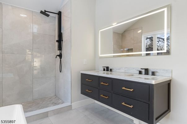 Bathroom, Dual Sink Vanities, Glass Shower, Interior
