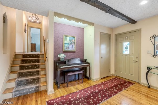 Interior, Piano, Recessed Lighting, Wooden Beams, Wood Texture Flooring