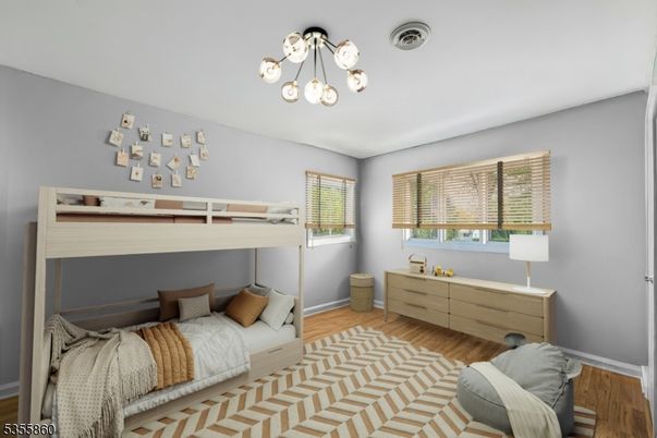 Bedroom, Interior, Pendant Lights, Wood Texture Flooring