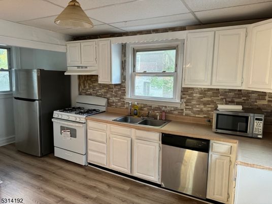 Interior, Kitchen, Stainless Steel Appliances, Wood Texture Flooring