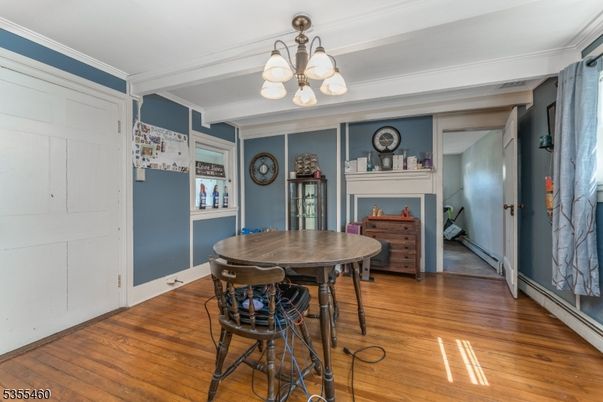 Chandelier, Dining room, Interior, Wood Texture Flooring