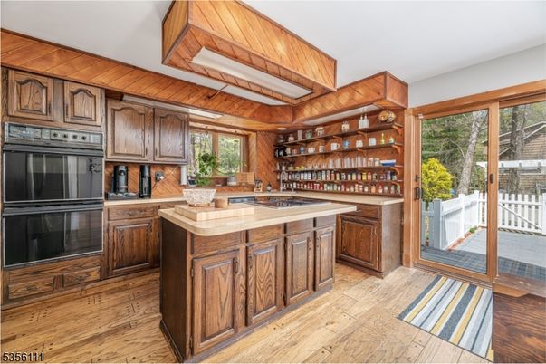 Interior, Kitchen, Wood Texture Flooring, Wooden Walls