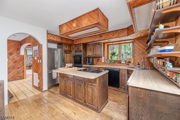 Interior, Kitchen, Wood Texture Flooring