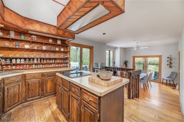 Dining room, Interior, Kitchen, Wooden Beams, Wood Texture Flooring