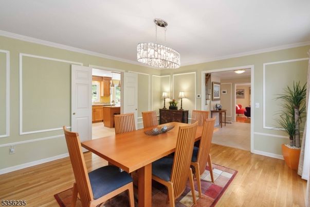 Chandelier, Dining room, Interior, Wood Texture Flooring