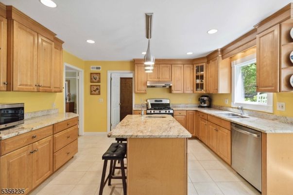 Interior, Kitchen, Pendant Lights, Recessed Lighting, Stainless Steel Appliances
