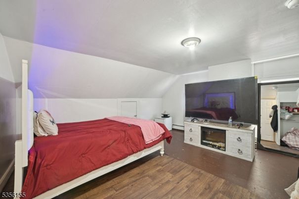 Bedroom, Fireplace, Interior, Wood Texture Flooring