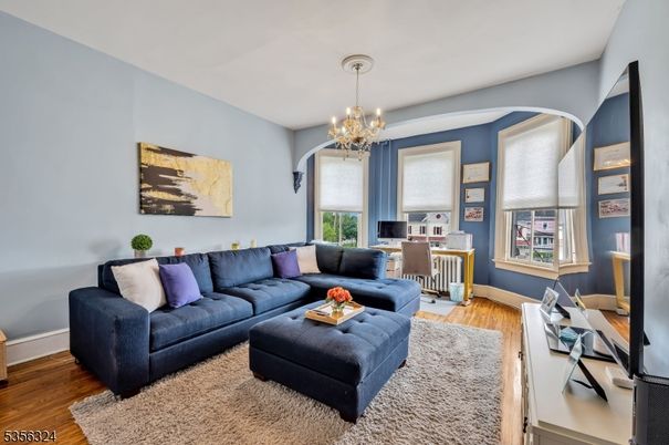 Chandelier, Interior, Living room, Wood Texture Flooring