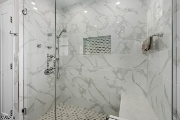 Bathroom, Glass Shower, Interior, Marble Walls
