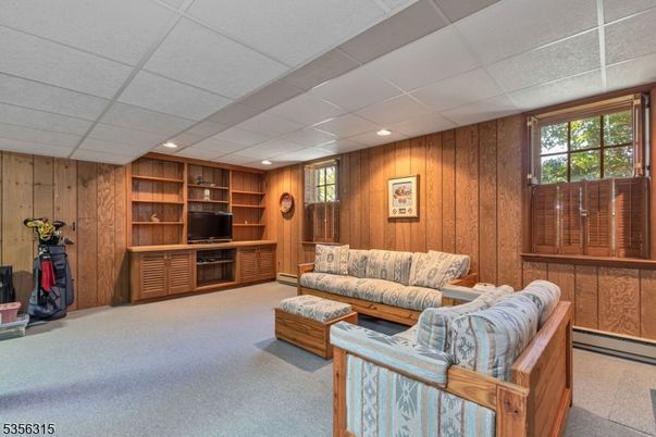 Interior, Living room, Recessed Lighting, Wooden Walls