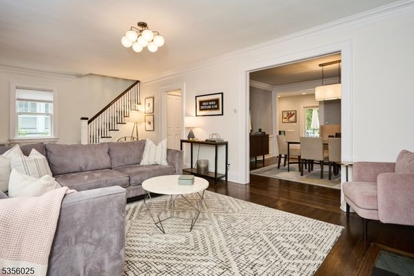 Dining room, Interior, Living room, Pendant Lights, Wood Texture Flooring