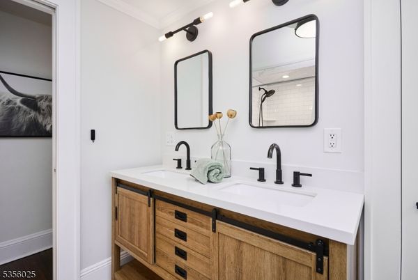 Bathroom, Dual Sink Vanities, Interior, Wood Texture Flooring