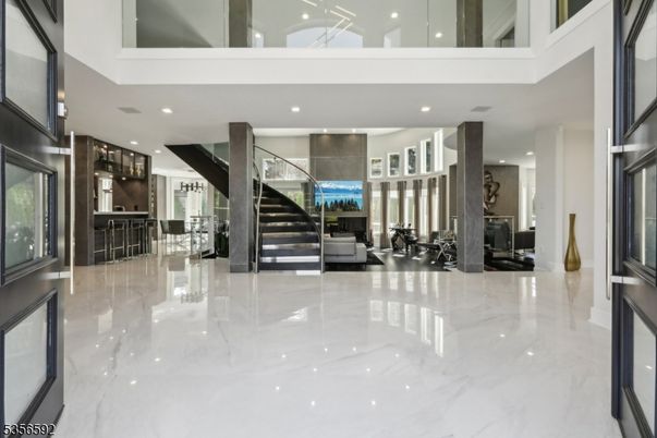 Fireplace, Interior, Marble, Recessed Lighting