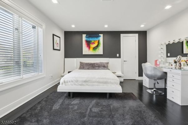 Bedroom, Home Office, Interior, Recessed Lighting, Wood Texture Flooring