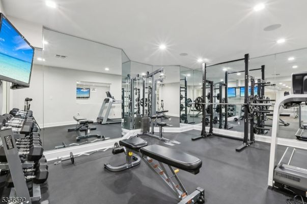 Fitness Equipment, Gym, Interior, Recessed Lighting
