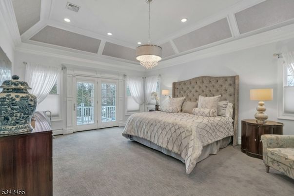 Bedroom, Chandelier, Interior, Recessed Lighting