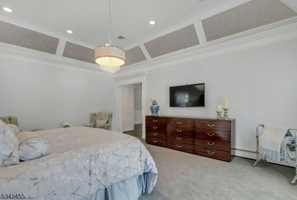 Bedroom, Chandelier, Interior, Recessed Lighting