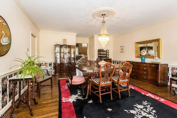 Chandelier, Dining room, Interior, Wood Texture Flooring