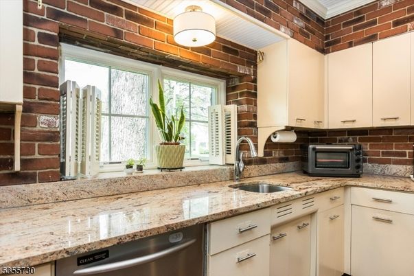 Interior, Kitchen, Stainless Steel Appliances, Stone Walls