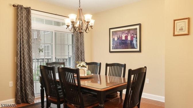 Chandelier, Dining room, Interior, Wood Texture Flooring