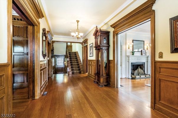 Chandelier, Fireplace, Interior, Wood Texture Flooring