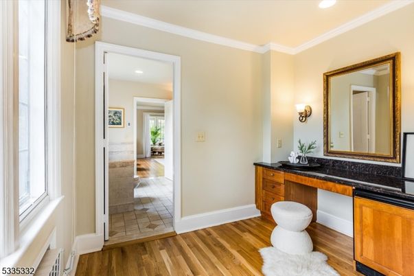 Bathroom, Interior, Recessed Lighting, Wood Texture Flooring