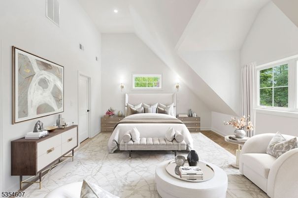 Bedroom, Interior, Marble, Recessed Lighting