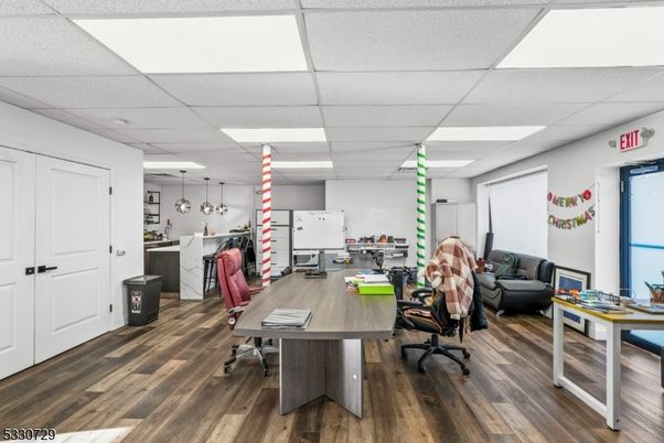 Home Office, Interior, Pendant Lights, Wood Texture Flooring