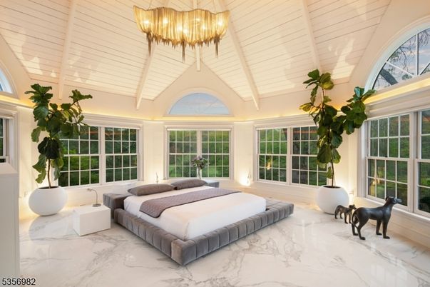 Bedroom, Chandelier, Interior, Marble