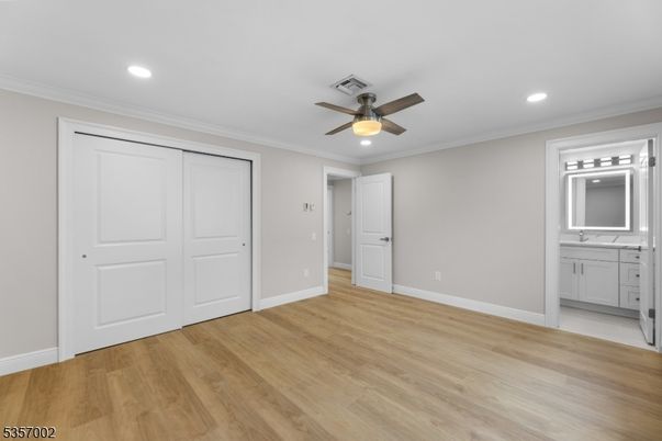 Bathroom, Empty room, Interior, Recessed Lighting, Wood Texture Flooring