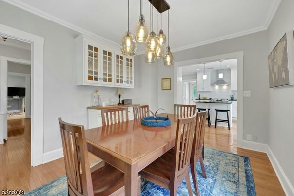 Dining room, Interior, Kitchen, Pendant Lights, Wood Texture Flooring