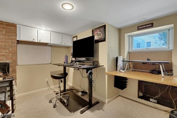 Home Office, Interior, Recessed Lighting, Stone Walls
