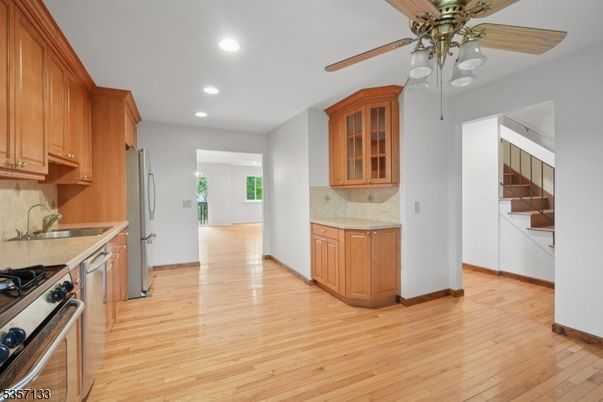 Interior, Kitchen, Recessed Lighting, Wood Texture Flooring