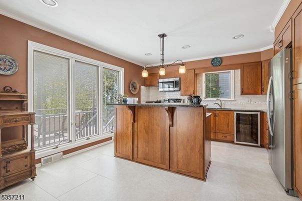 Interior, Kitchen, Pendant Lights, Recessed Lighting, Stainless Steel Appliances