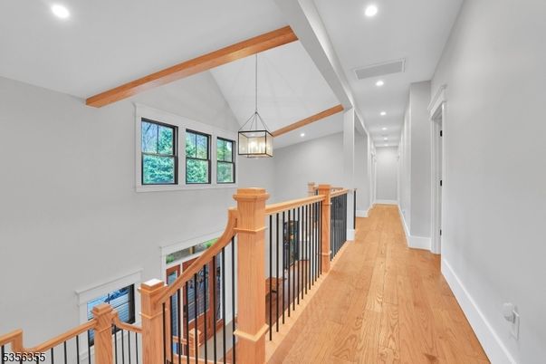 Interior, Pendant Lights, Recessed Lighting, Wooden Beams, Wood Texture Flooring