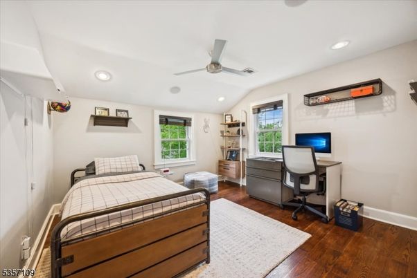 Bedroom, Home Office, Interior, Recessed Lighting, Wood Texture Flooring