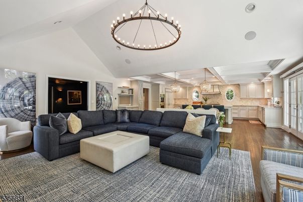Interior, Kitchen, Living room, Pendant Lights, Stainless Steel Appliances, Wood Texture Flooring