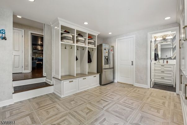 Bathroom, Interior, Recessed Lighting, Wood Texture Flooring