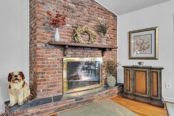 Fireplace, Interior, Stone Walls, Wood Texture Flooring