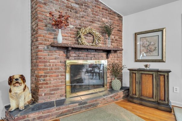 Fireplace, Interior, Stone Walls, Wood Texture Flooring