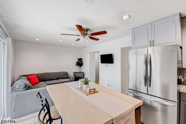 Dining room, Interior, Kitchen, Living room, Recessed Lighting, Stainless Steel Appliances