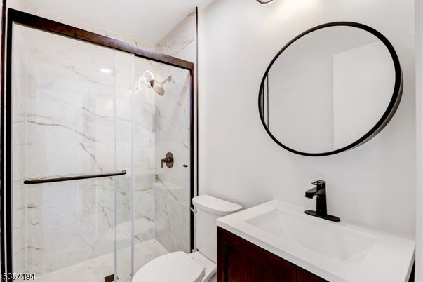 Bathroom, Glass Shower, Interior, Marble Walls