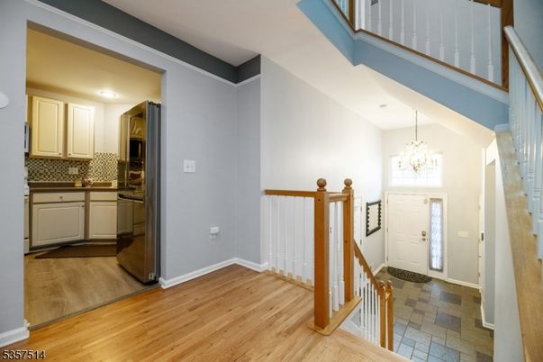 Chandelier, Interior, Kitchen, Recessed Lighting, Wood Texture Flooring