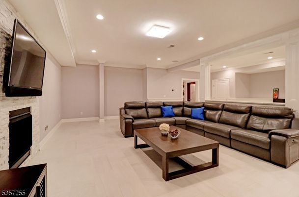 Fireplace, Interior, Living room, Recessed Lighting