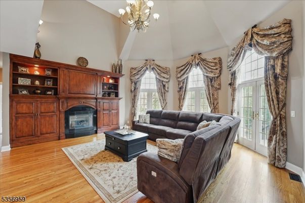 Chandelier, Fireplace, Interior, Living room, Wood Texture Flooring