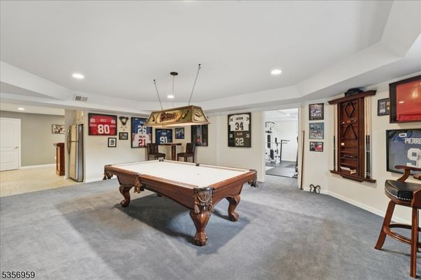 Billiard Table, Game Room, Interior, Pendant Lights, Recessed Lighting